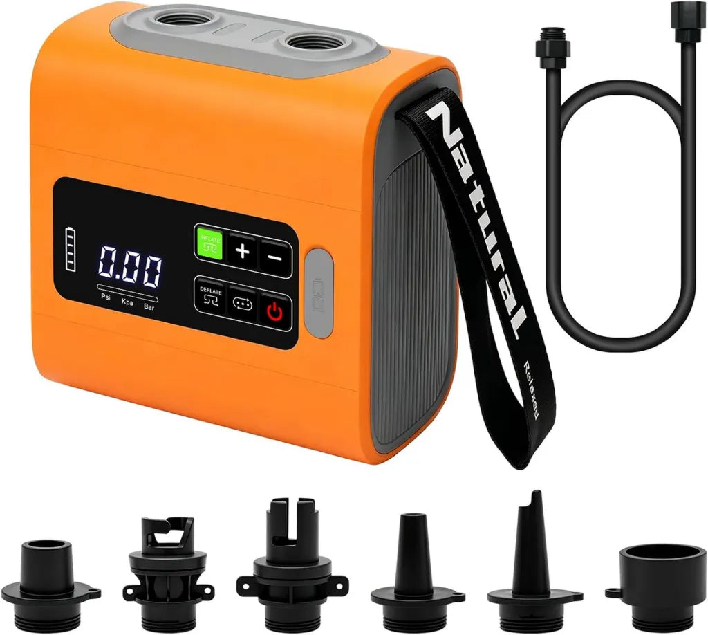 Elektryczna pompa SUP 22 PSI z automatycznym wyłączaniem, 6 dyszami i funkcją spuszczania powietrza