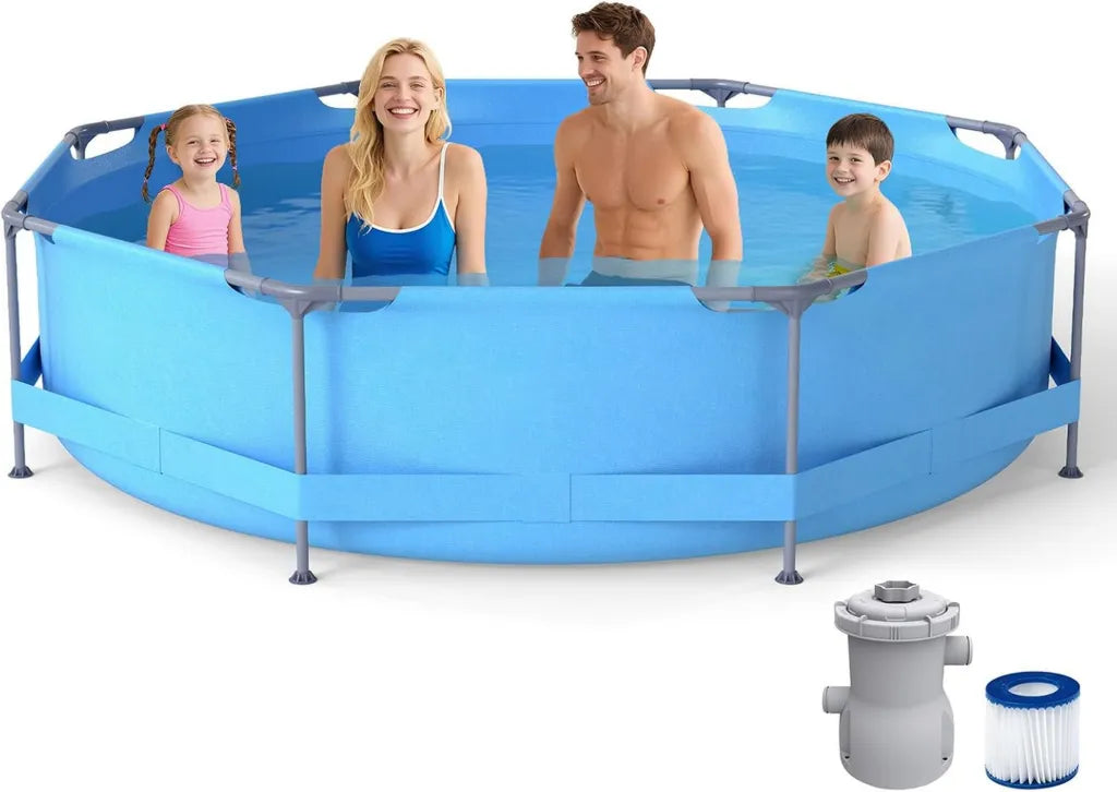 Basen ogrodowy z pompą filtrującą, okrągły 360 cm, duży zestaw rekreacyjny