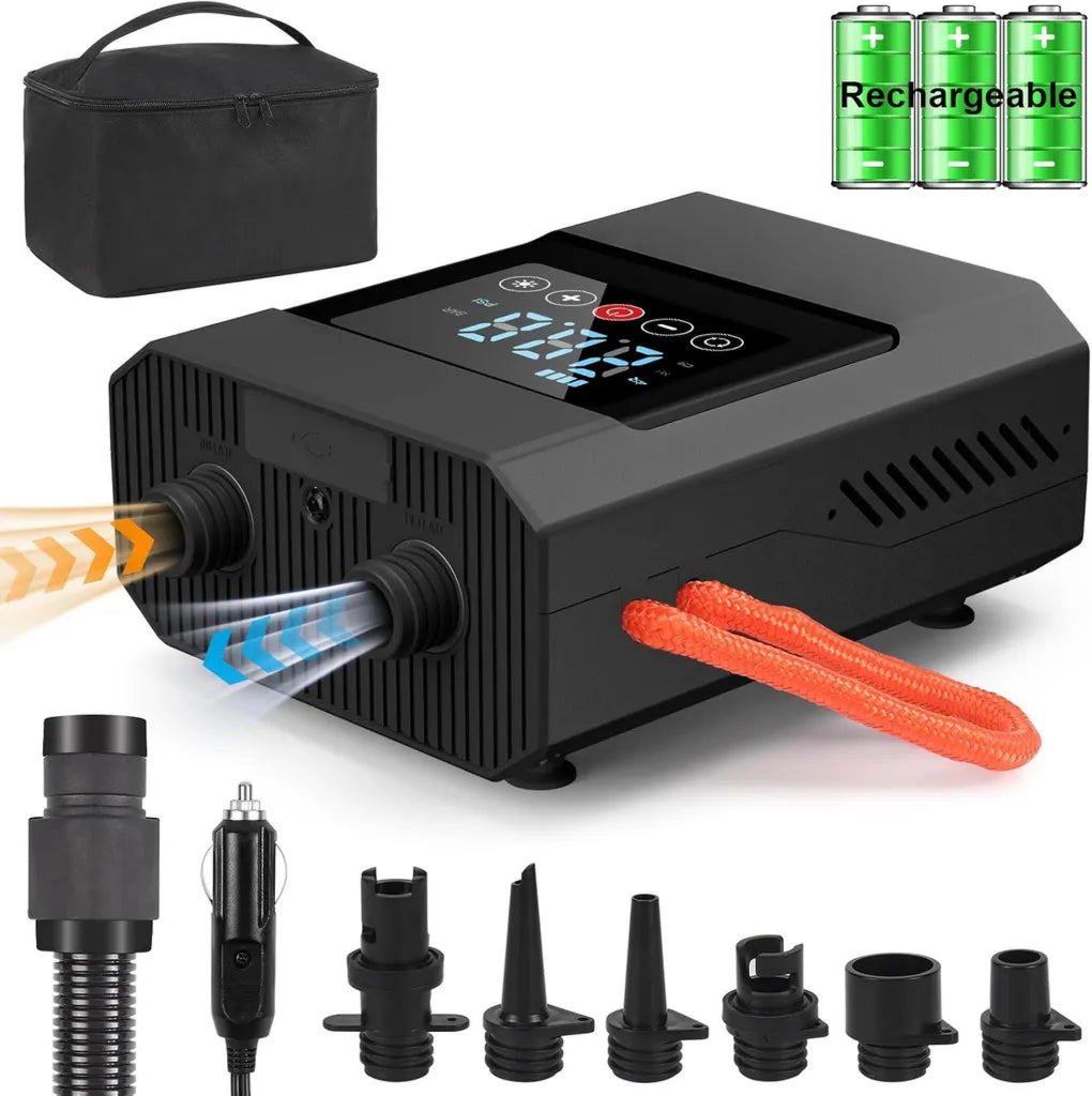 Elektryczna Pompa Powietrza 20PSI, Akumulator 12000 mAh, Do Namiotu i Łodzi