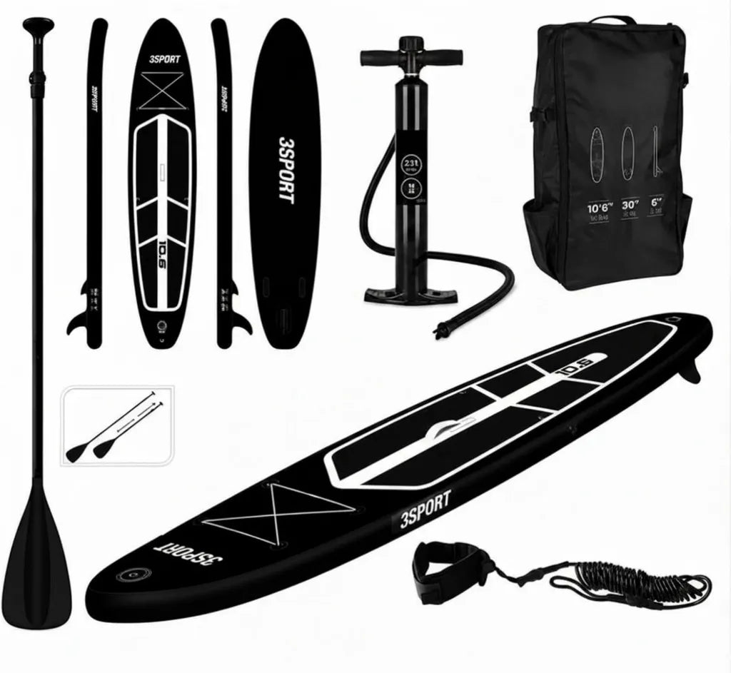 Deska SUP Stand Up 320 cm czarna z akcesoriami, stabilna i wyporna