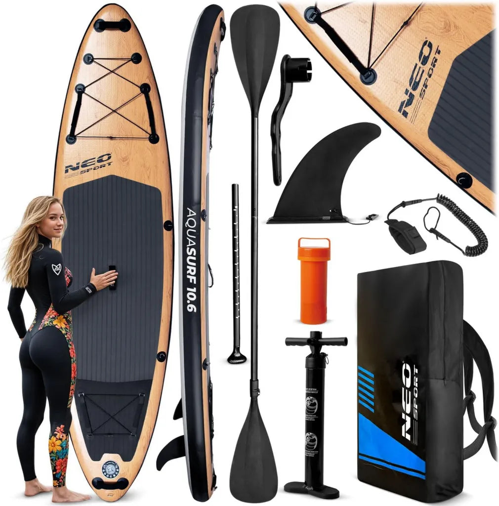 Deska SUP AquaPro 10.6 - Wszechstronna dla Rekreacji - 320x84x15 cm - Zestaw do 140 kg
