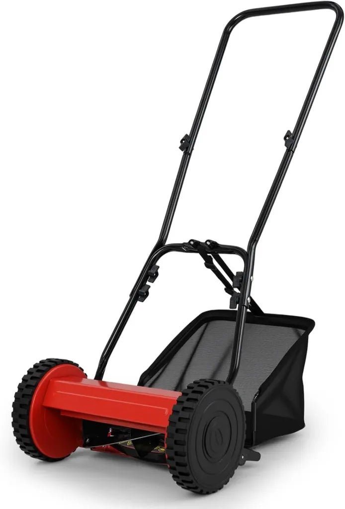 COSTWAY ręczna kosiarka wrzecionowa 30 cm, kosz 18,5 l, regulacja 15-40 mm