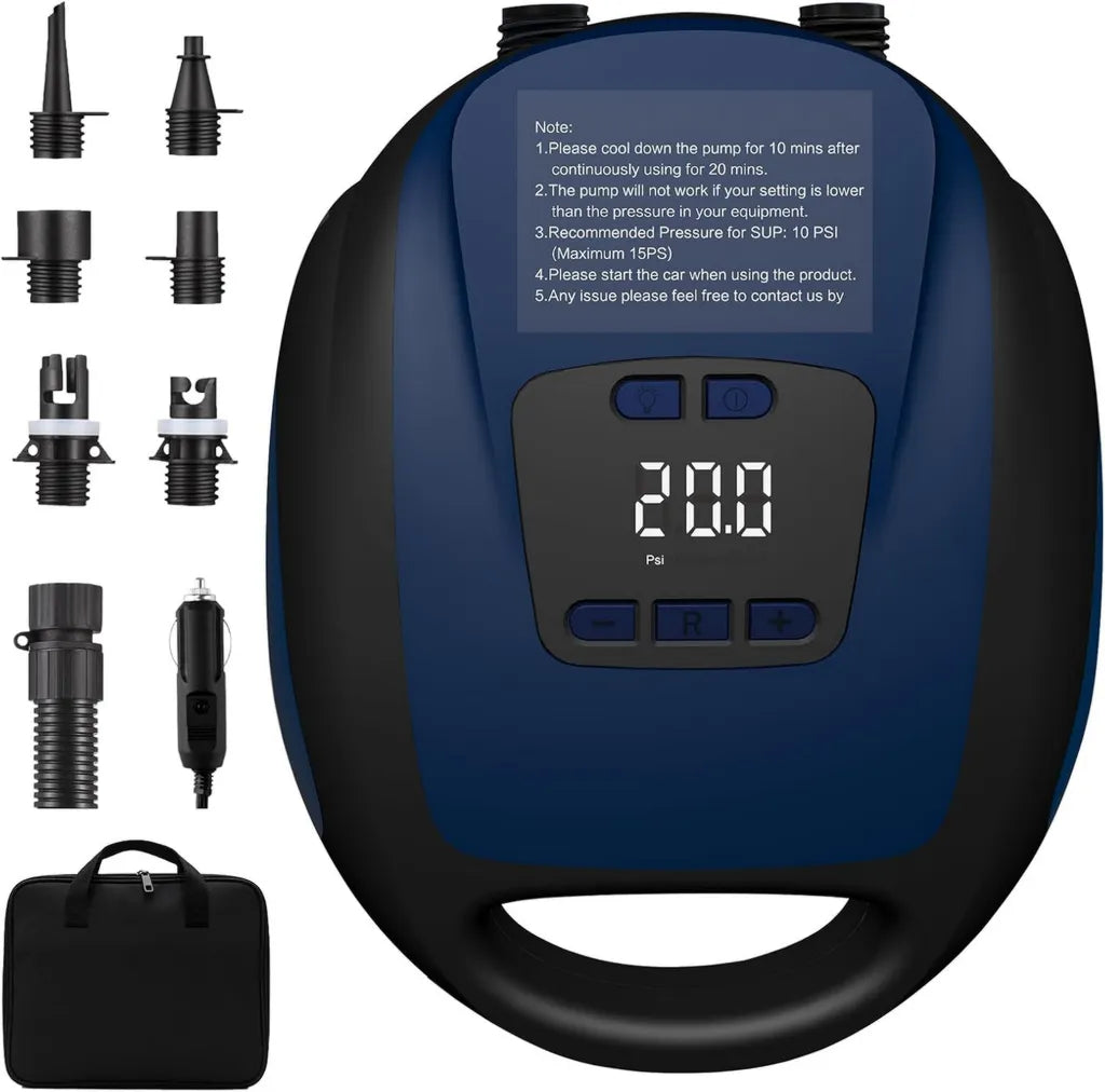 Elektryczna Pompa SUP z Automatycznym Wyłączaniem, 20 PSI, do Łodzi Pneumatycznych i Paddleboardów