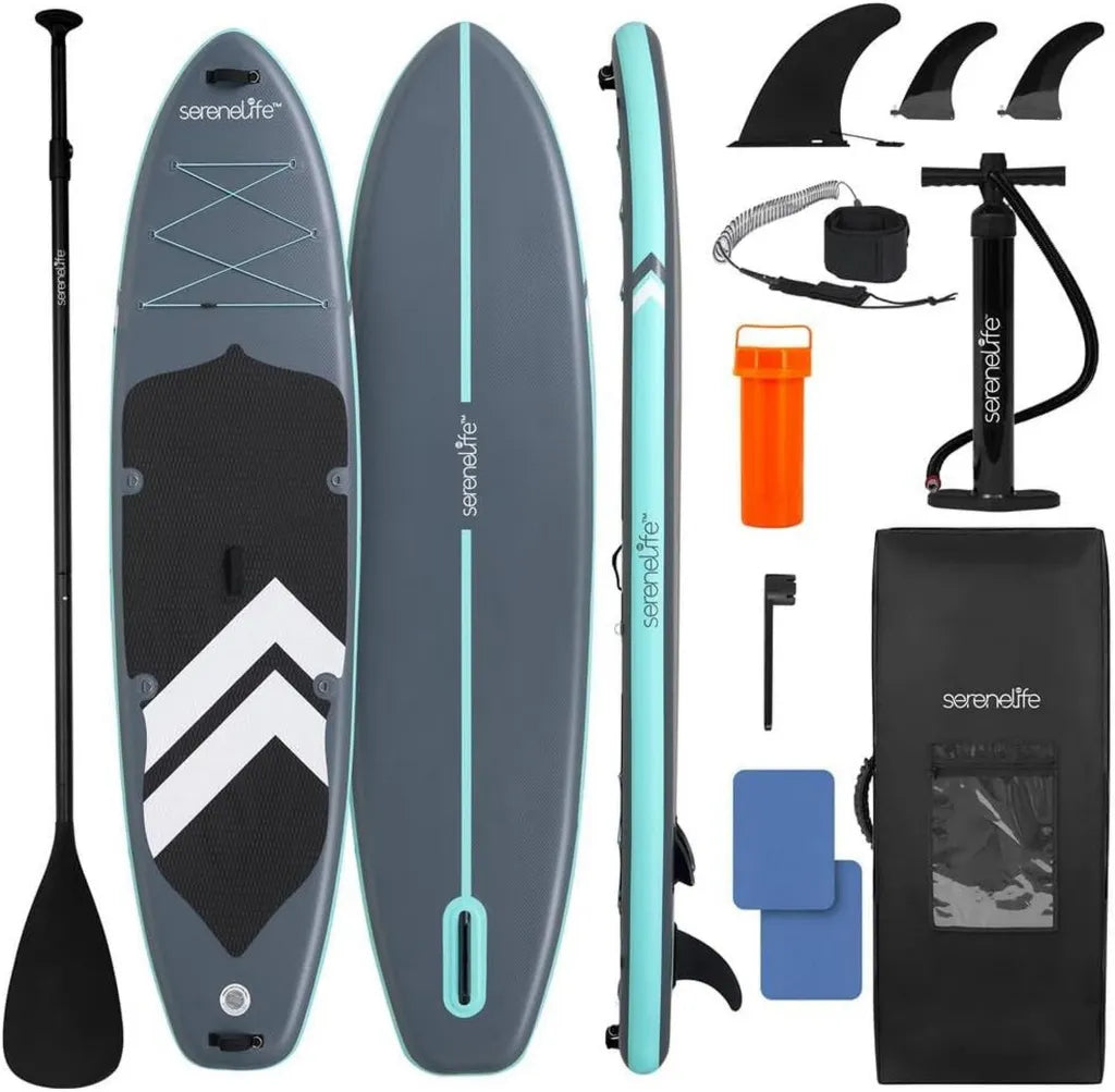 Deska SUP SereneLife 11'6' dla rodziny z akcesoriami, stabilna powierzchnia EVA