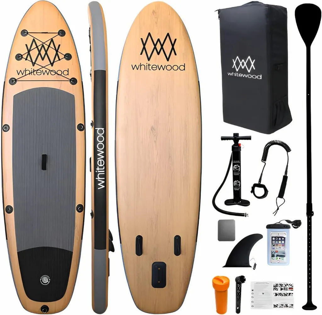 Deska SUP 305 cm Premium z Drewnianym Designem i Akcesoriami