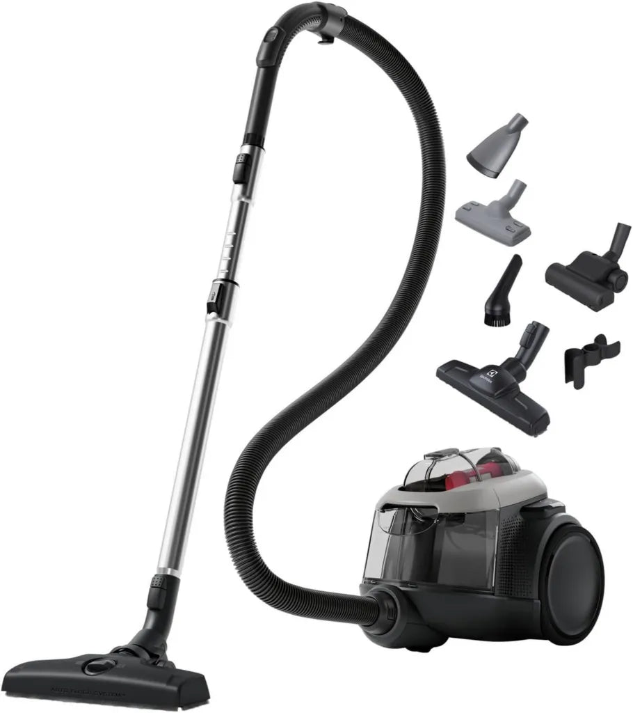 Electrolux Odkurzacz Cyklonowy Bezworkowy EL61A4UG 700W, Filtracja 6-stopniowa, Idealny do Sierści Zwierząt, 1,6L, Szary
