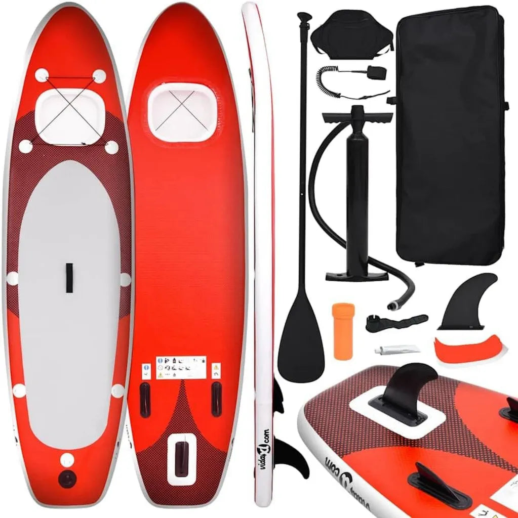 Deska SUP dmuchana z akcesoriami 300x76x10 cm, czerwona