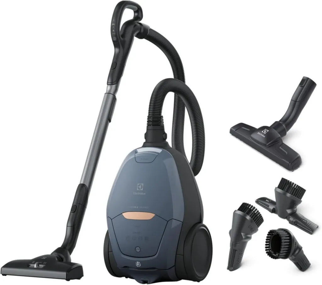 Electrolux Odkurzacz Pure D8 Silence PD82-8DB, Cichy 57dB, 600W, Automatyczne Sterowanie, 12m, Parkiety, Ssawka 3w1, Filtr Hygiene 12, Niebieski