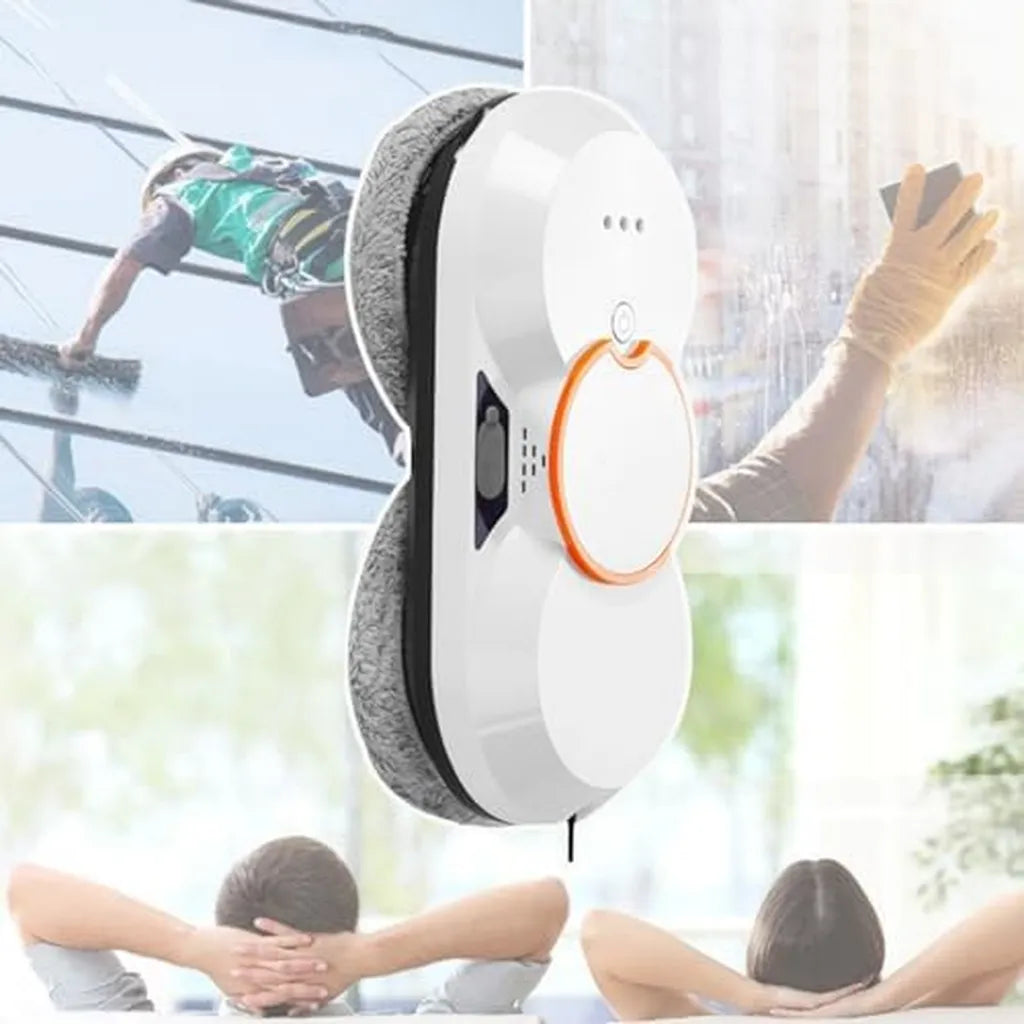 Inteligentny robot do mycia okien 5600 Pa, automatyczny spryskiwacz i pilot, nawigacja AI, zabezpieczenie przed upadkiem, biały