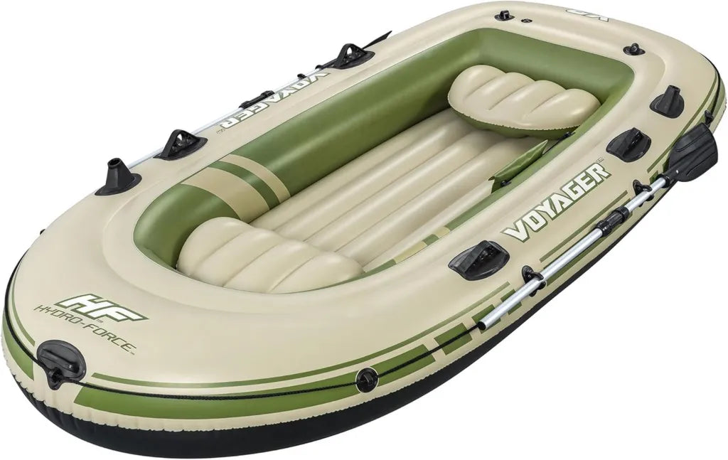 Nadmuchiwana łódź Hydro-Force Voyager X3 Bestway, 3-osobowa, z pompką, wiosłami, siedzeniami i torbą