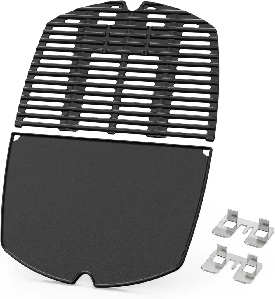 onlyfire Żeliwna płyta i ruszt do grilla Weber Q2000 Q2200 Q2400 - zestaw zamienny