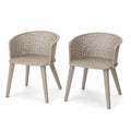 Zestaw 2 krzeseł ogrodowych z polipropylenu, beżowy