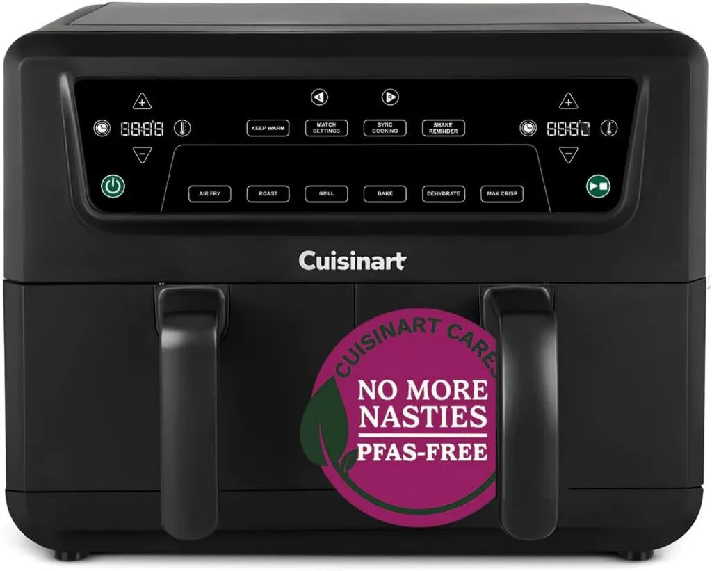 Cuisinart frytkownica beztłuszczowa XXL 10,4 L, podwójne kosze, bez PFAS, funkcje: air fry, pieczenie, grillowanie, wypiekanie, suszenie, Max Crisp