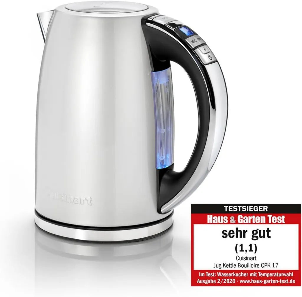 Elektryczny czajnik Cuisinart 1.7L, Stal nierdzewna, Regulacja temperatury, 3000W, Cyfrowy wyświetlacz