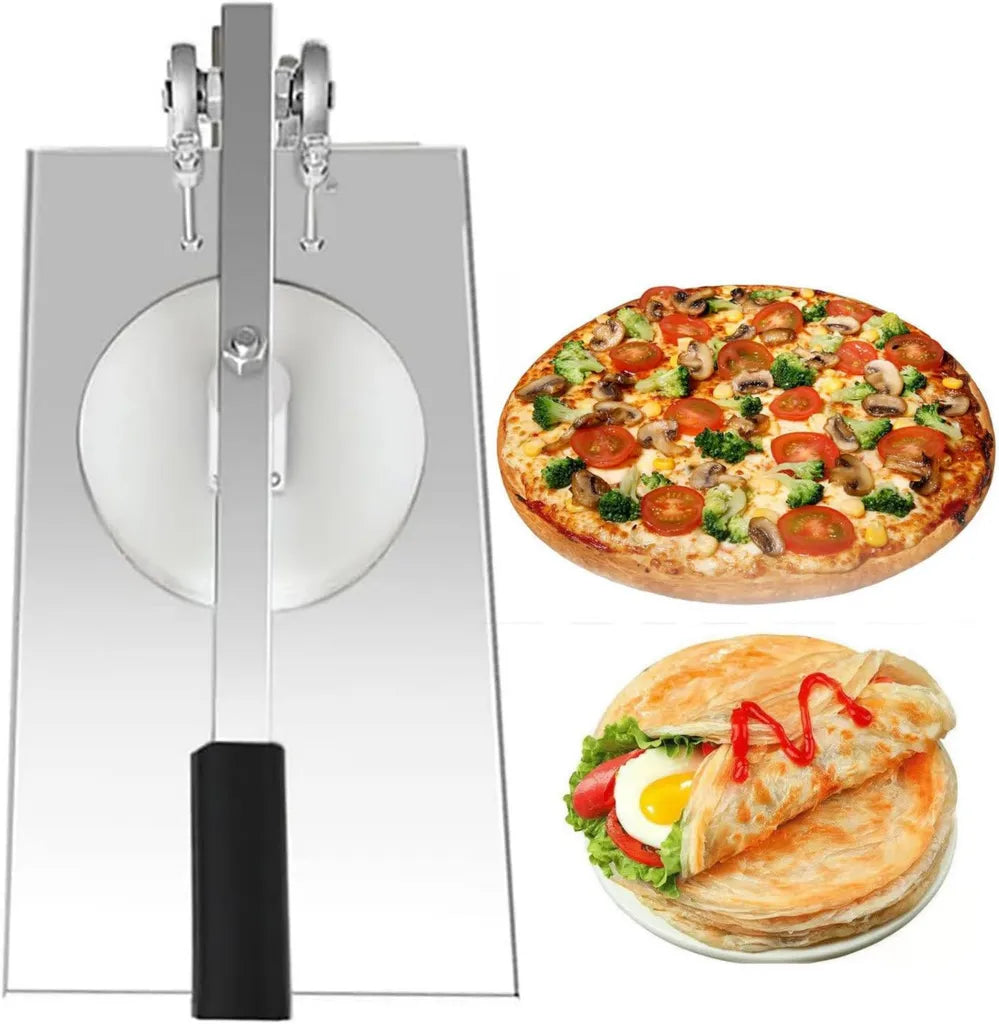 Profesjonalna prasa do ciasta do pizzy, stal nierdzewna, regulowane ramię, antyprzywierająca powierzchnia, 24 cm