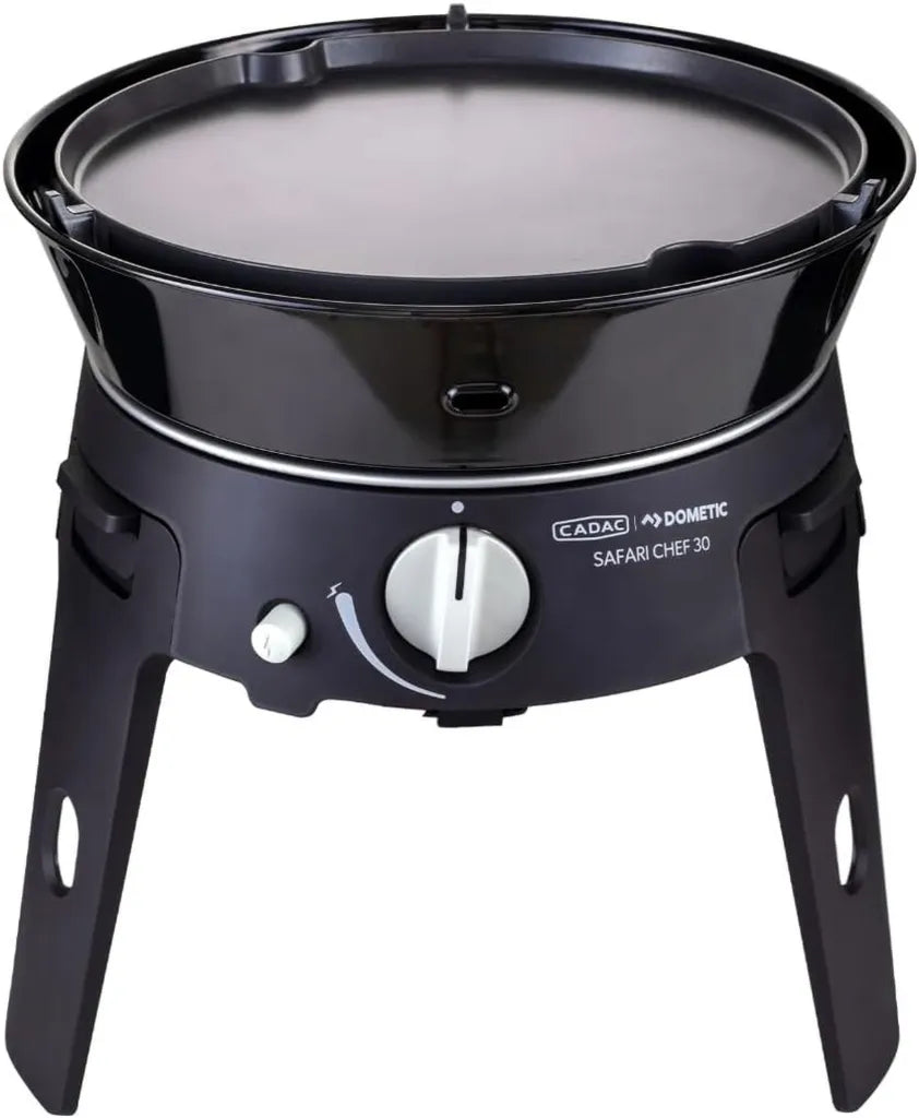 CADAC Safari Chef 30 LP Deluxe – przenośny grill z ceramiczną powłoką – zawiera torbę transportową – idealny na kemping – 50 mBar