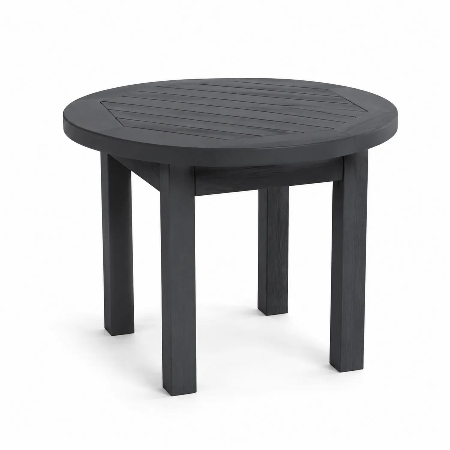 Stół ogrodowy okrągły drewno akacjowe Czarny 80 cm