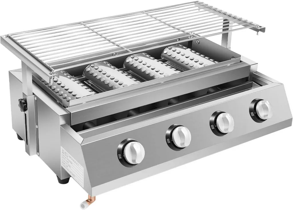 Przenośny grill gazowy 6-palnikowy z zapłonem elektronicznym na kemping
