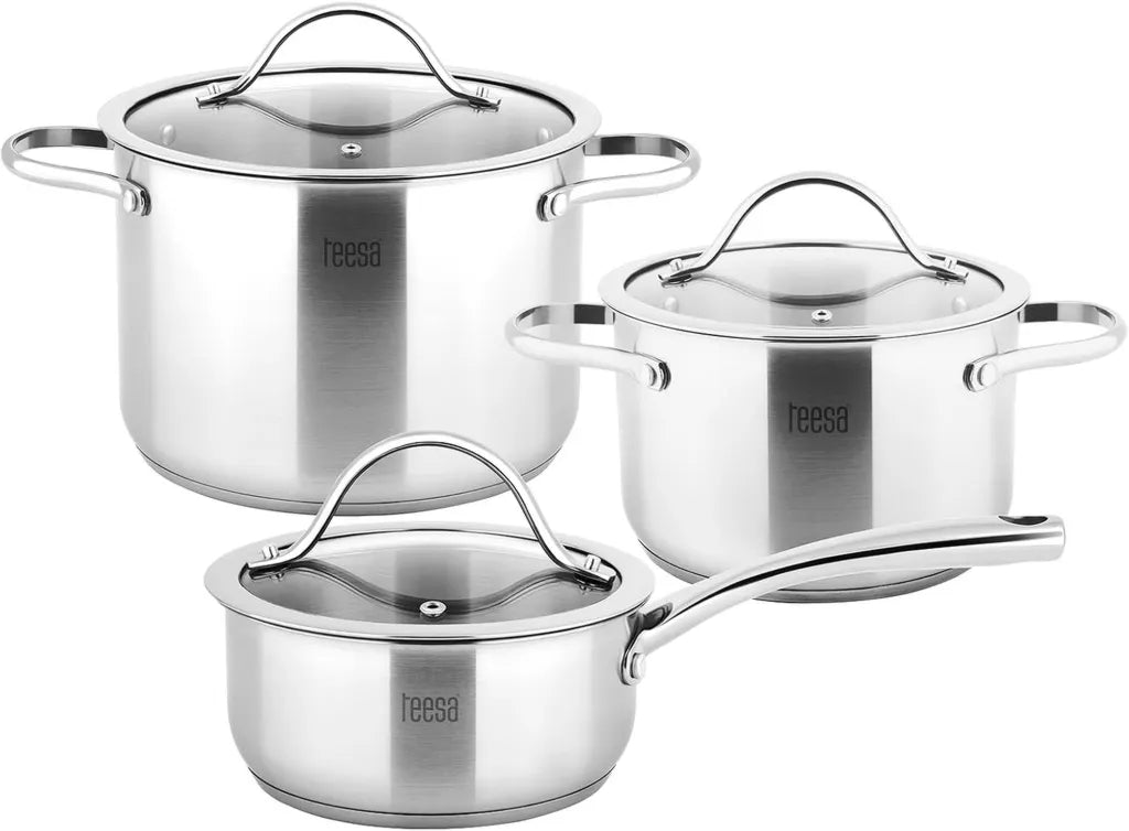 Teesa Zestaw 6 Garnków COOK EXPERT MASTER Stal Nierdzewna 18/10 Wskaźnik Poziomu
