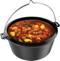 Tepro Żeliwny Dutch-Oven z Systemem Rost-in-Rust, Akcesoria do Grilla, Średnica 57 cm, Czarny