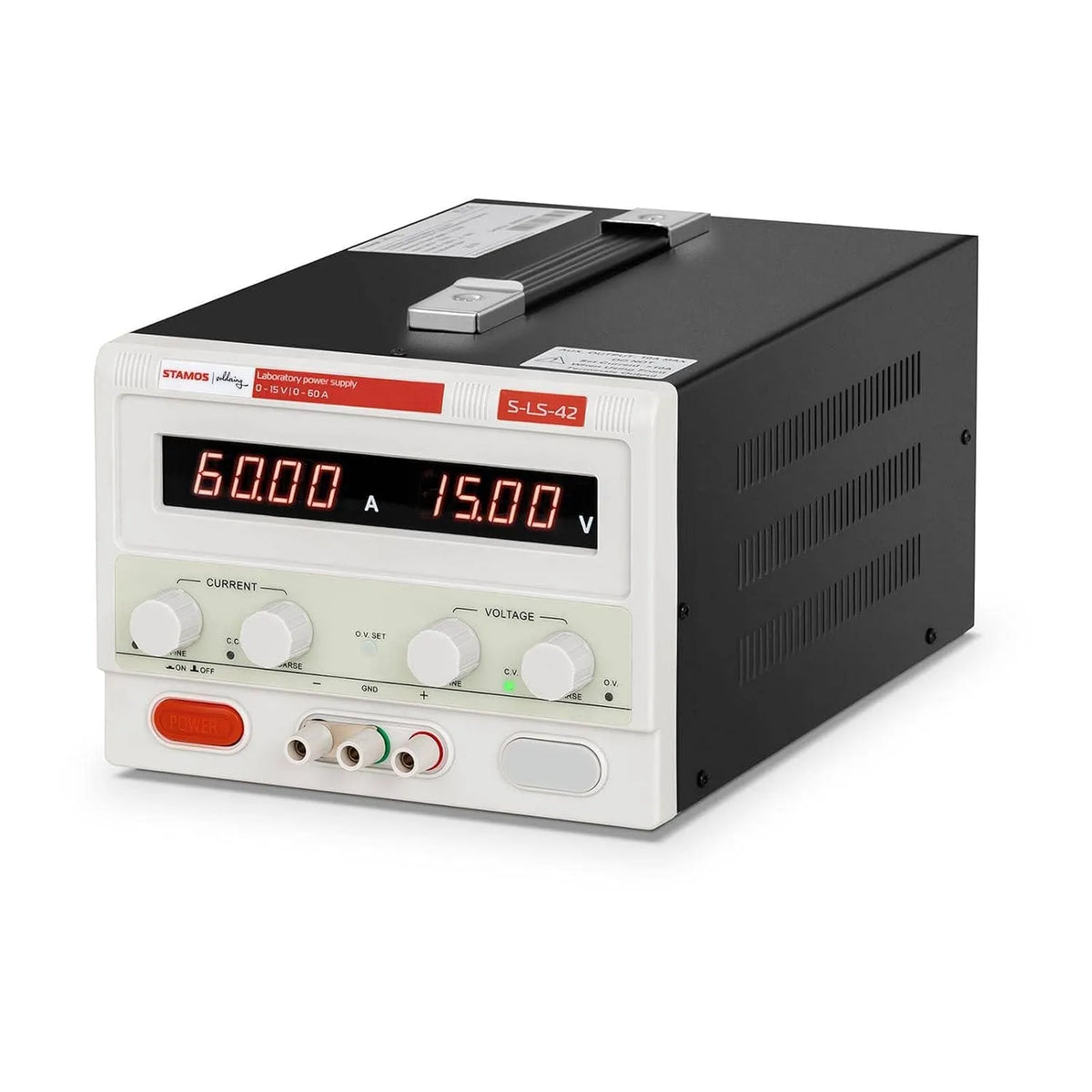 Stamos Soldering S-LS-42 Regulowany zasilacz laboratoryjny DC i zasilacz stołowy, 0-60 V, 0-15 A, do testów elektroniki i napraw