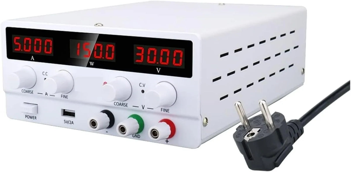 Regulowany zasilacz laboratoryjny DC i zasilacz stołowy, 30V, 5A, do testów elektroniki i napraw