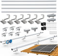 w zestawie solarny profil aluminiowy, zaślepki, PV fotowoltaiczny zestaw montażowy 2-częściowy zestaw montażowy dachówka dachówka szyna hak dachowy