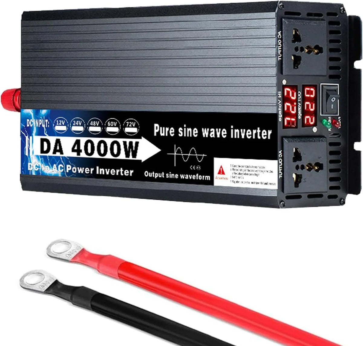 Przetwornica DC-AC i konwerter napięcia, 4000W, 72V, 60V, 48V