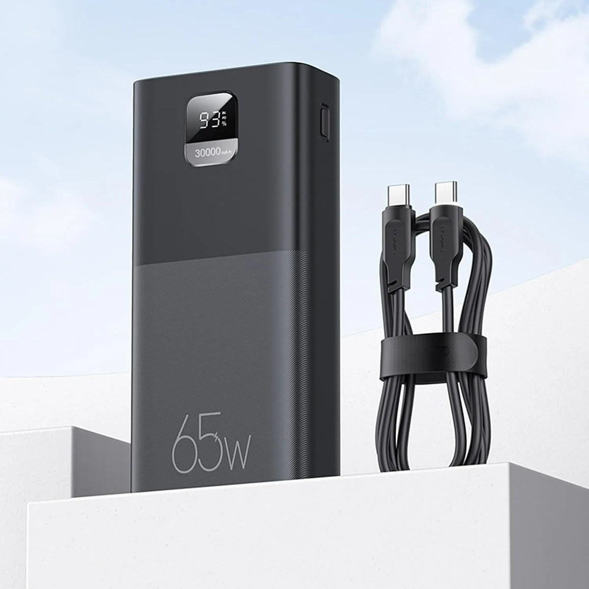 Power bank z szybkim ładowaniem i przenośna ładowarka, 30000 mAh, 65 W