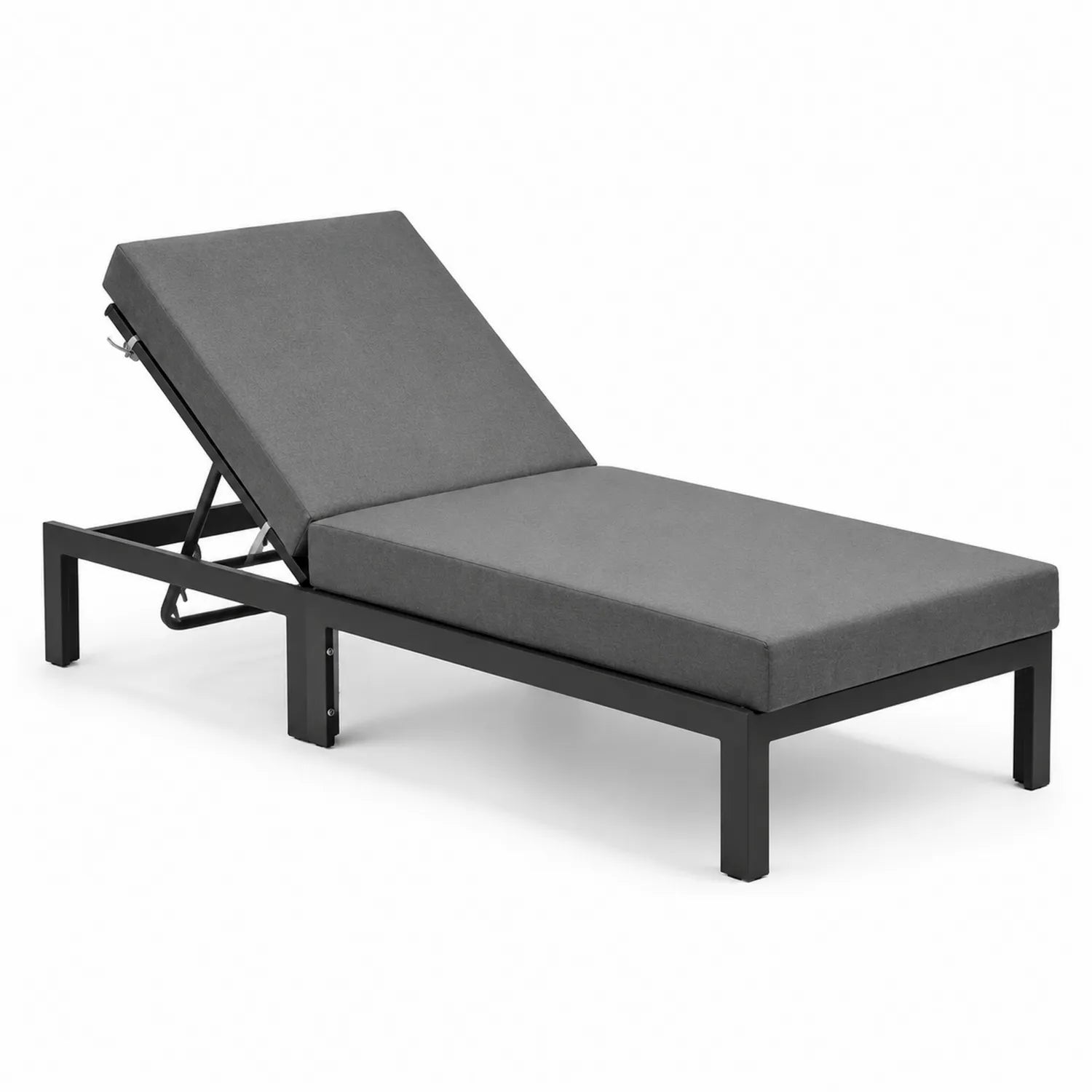 Leżak ogrodowy aluminiowy z regulacją szary