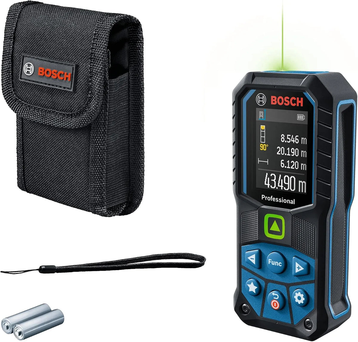 Bosch GLM 50 Dalmierz laserowy: regulacja nachylenia, do użytku profesjonalnego, 1,5 mm, 50 m, 23 G, zielony