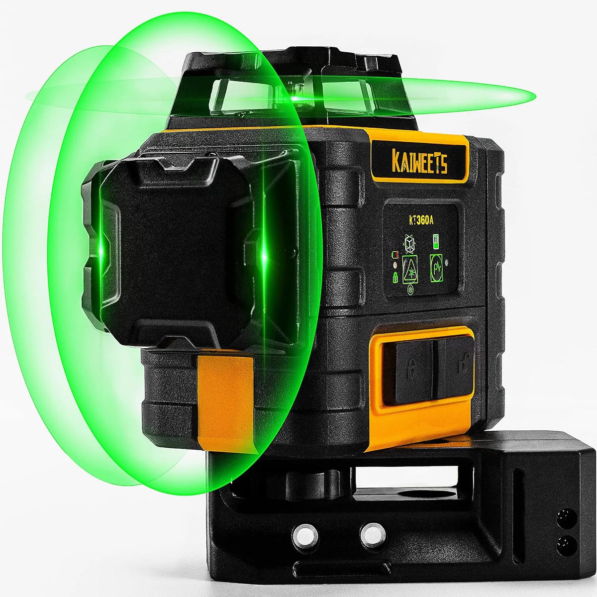 Poziomica laserowa i laser krzyżowy, IP54, samopoziomujący, technologia 3D/4D, obrotowy, regulowana konstrukcja, 30 m, 60 m, KAIWEETS 3X360 IP54