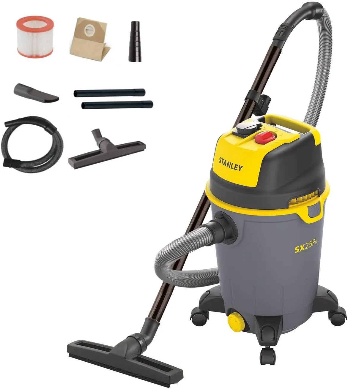 Stanley Sxvc25Ptde Odkurzacz do skutecznego zbierania kurzu i codziennych zabrudzeń – 230 V, 1200 W, czarny