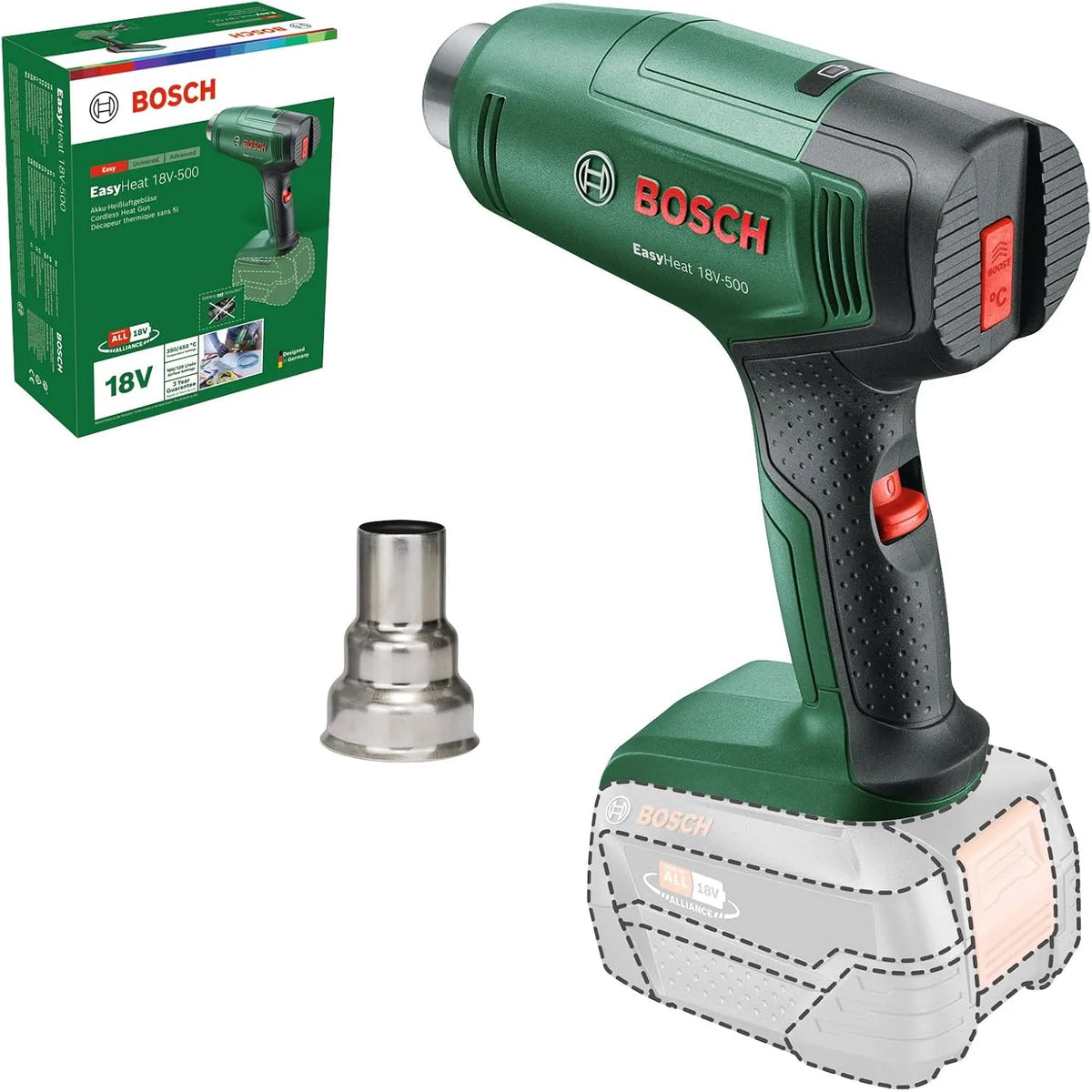 Bosch Opalarka, akumulatorowy, zasilanie akumulatorowe, 18 V, 18V