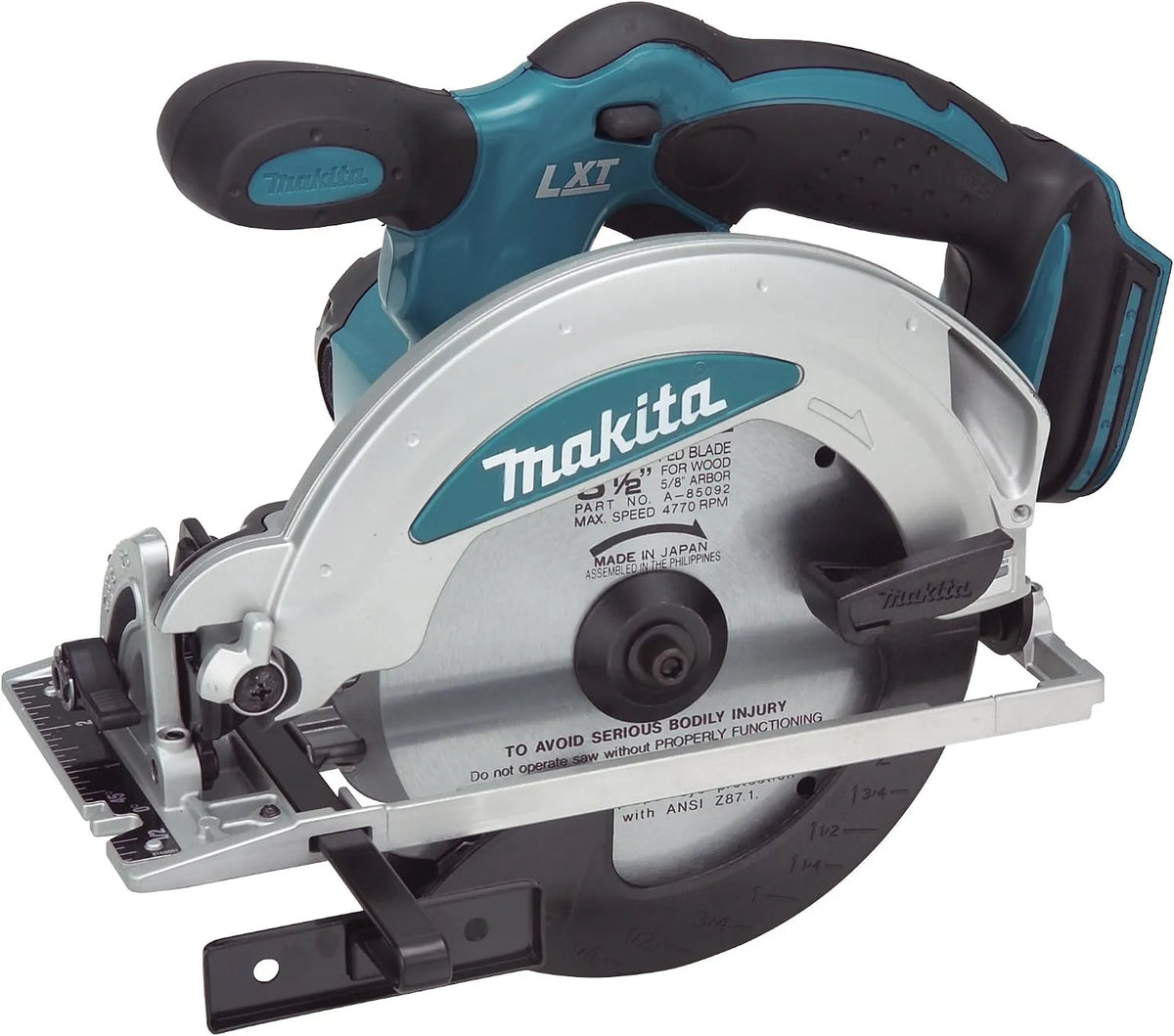 Makita DSS610ZJ ręczna Pilarka tarczowa do szybkich prostych cięć płyt i elementów drewnianych zasilana baterią nie wchodzi w zakres – 57 mm, 18 V