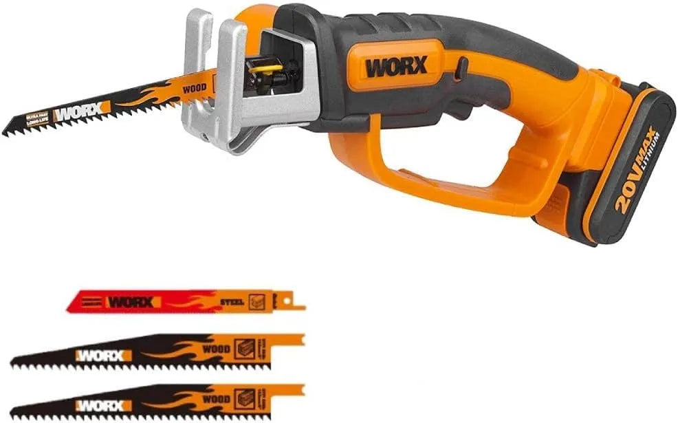 WORX WG894E QUIKSAW akumulatorowa uniwersalna piła ręczna 20 V, akumulatorowy, z drewna, kompaktowa konstrukcja, zasilanie akumulatorowe, 60 mm
