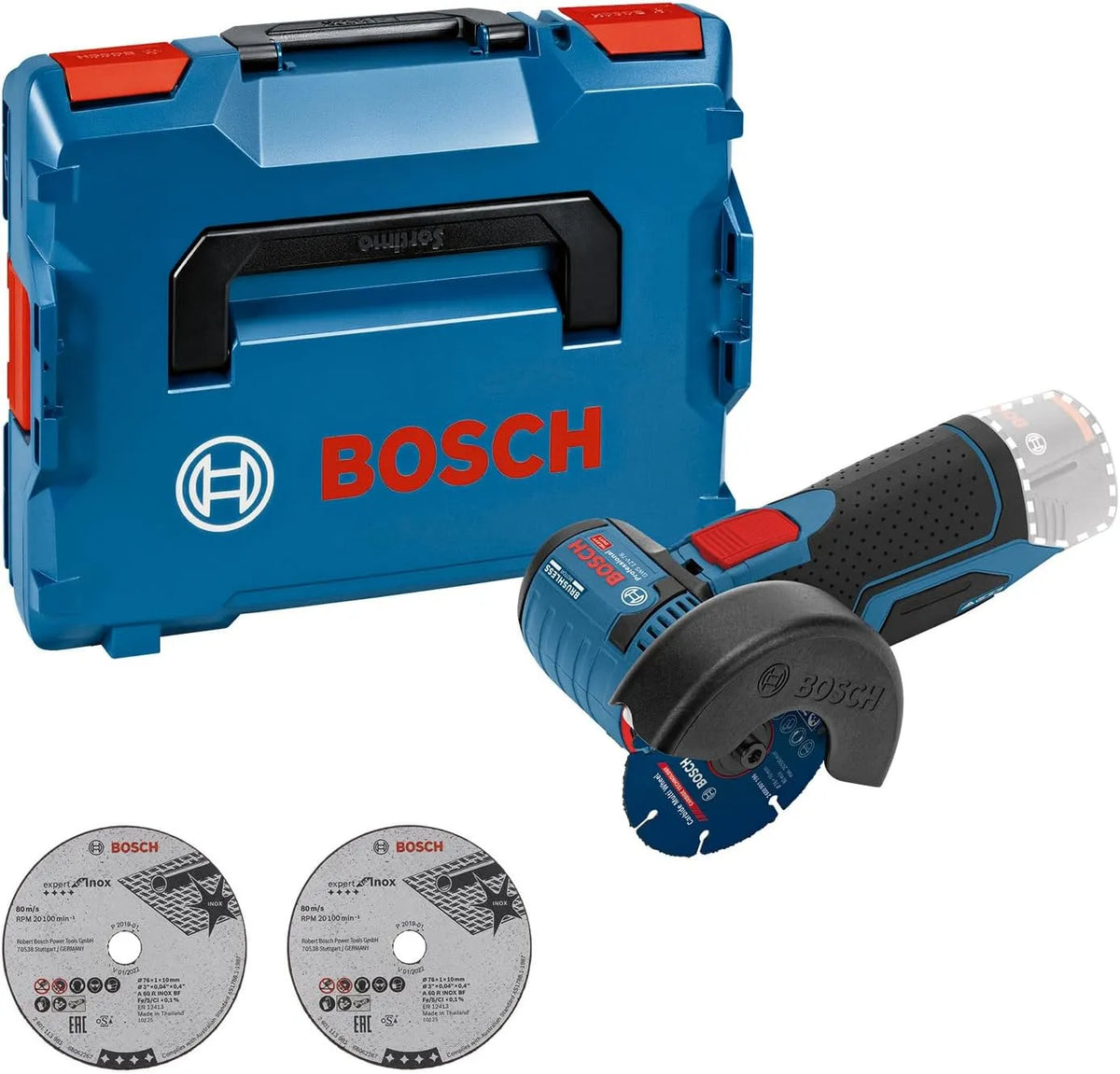 Bosch Szlifierka kątowa – GWS, akumulatorowy, zasilanie akumulatorowe, do użytku profesjonalnego, 76 mm, 12V