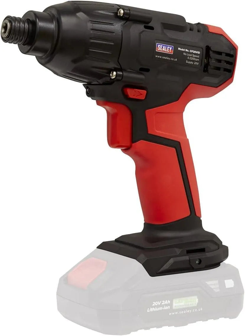 Sealey 20V SV20 Series 1/4' Hex Drive Impact Driver 180 – CP20VID, 180 Nm