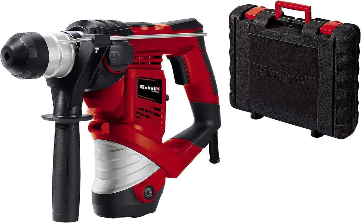 Einhell RH 900 Młotowiertarka do wiercenia udarowego i dłutowania w twardych materiałach TC-RH 900 Metalowy Ogranicznik Głębokości Walizka 900 W