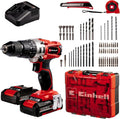 Einhell TE-CD CD 18 Akumulatorowa wiertarko-wkrętarka TE-CD 18/2 Li +64 2x2 – akumulatorowy, zasilanie akumulatorowe, 0 Ah, 18 V, 44 Nm, 2,0 Ah
