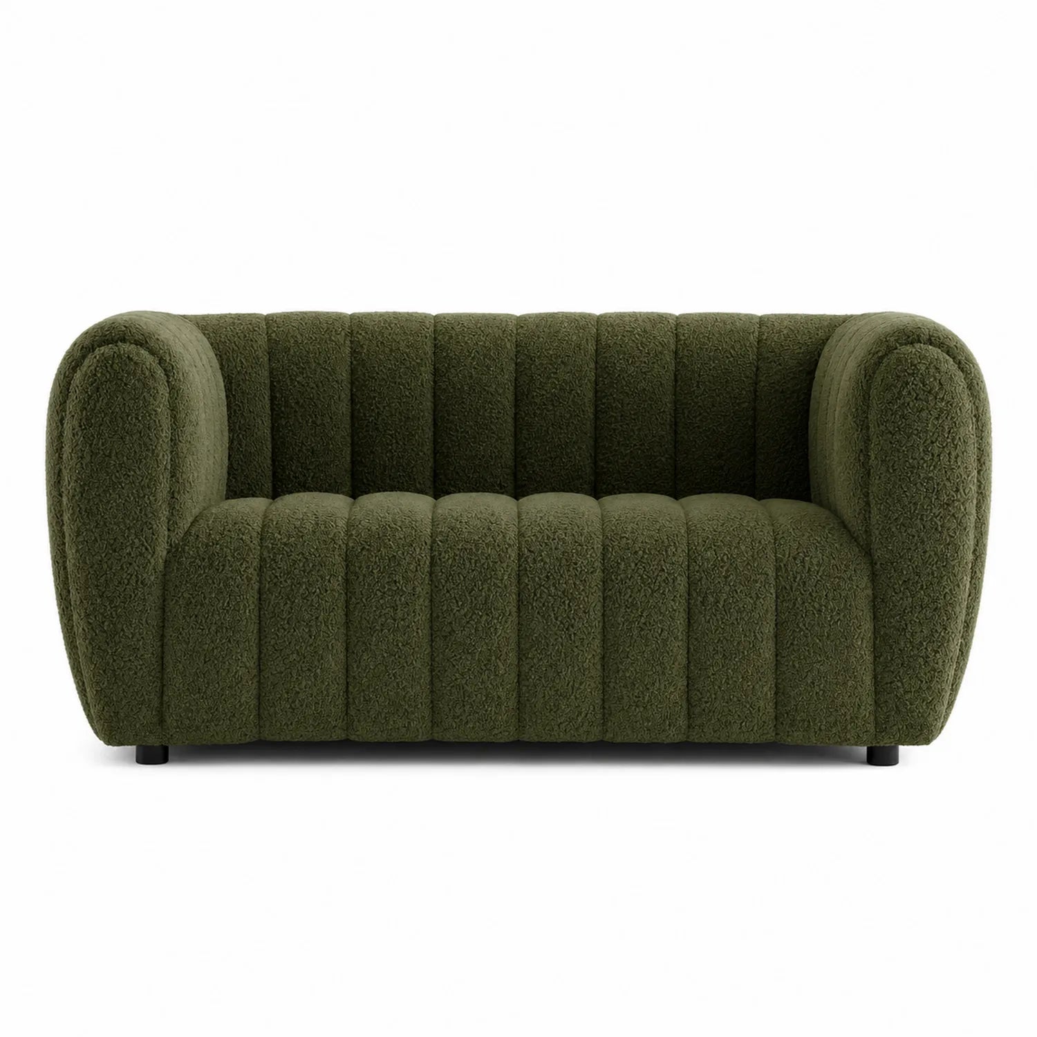 Zielona Sofa z Tkaniny Poliestrowej, 2-osobowa