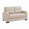 Sofa dwuosobowa skórzana beżowa 150cm