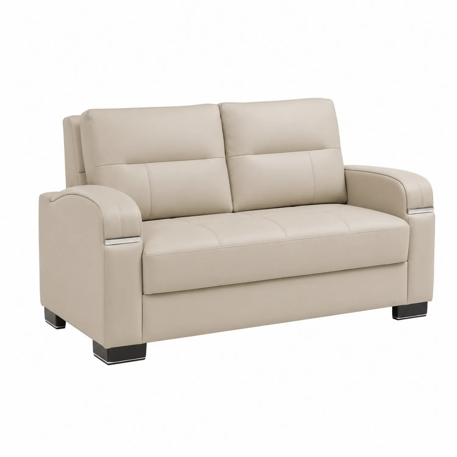 Sofa dwuosobowa skórzana beżowa 150cm