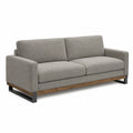Sofa 3-osobowa z tkaniny lnianej, szara