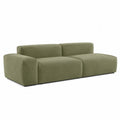 Sofa modułowa sztruksowa zielona 2-częściowa