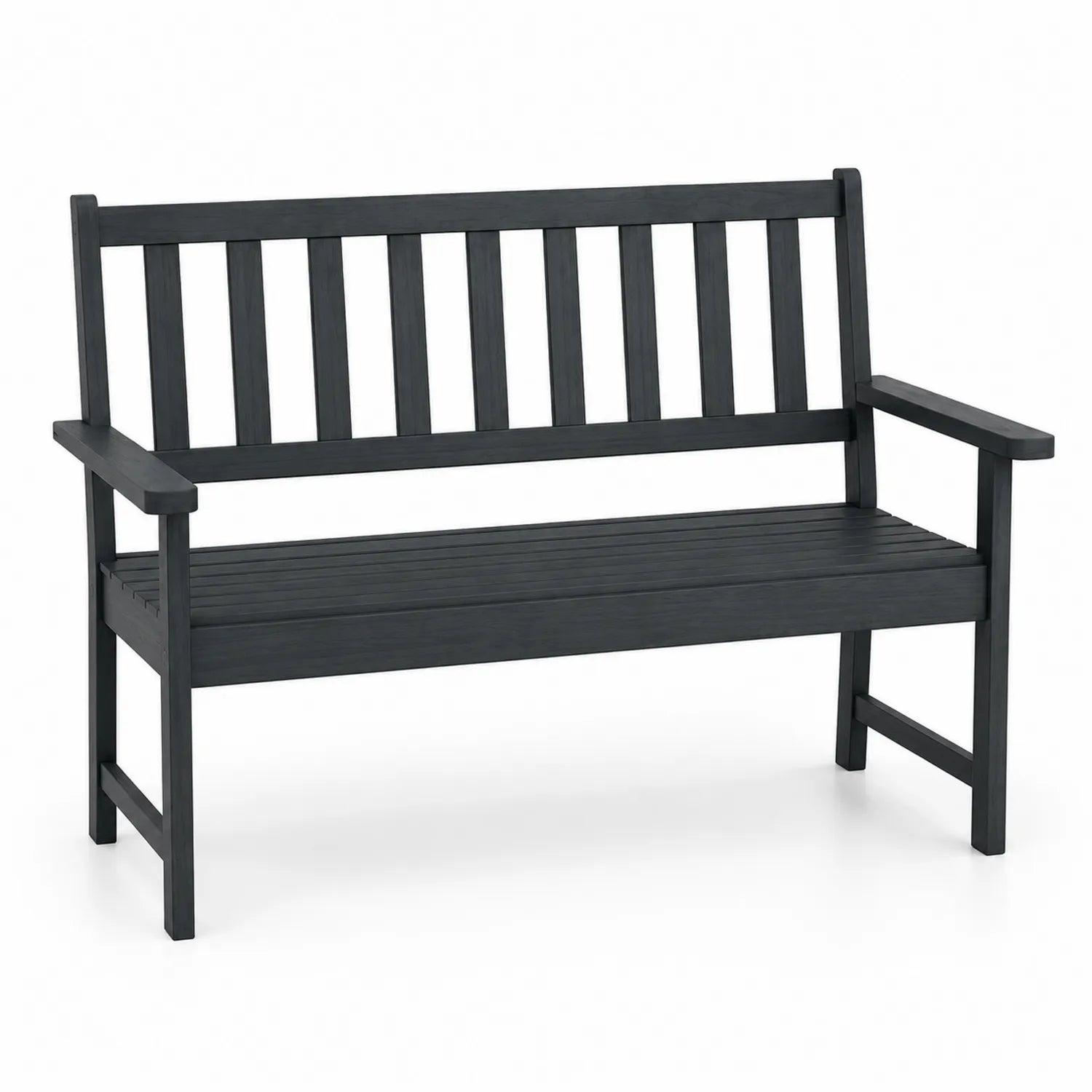 Ławka ogrodowa drewniana czarna 120 cm