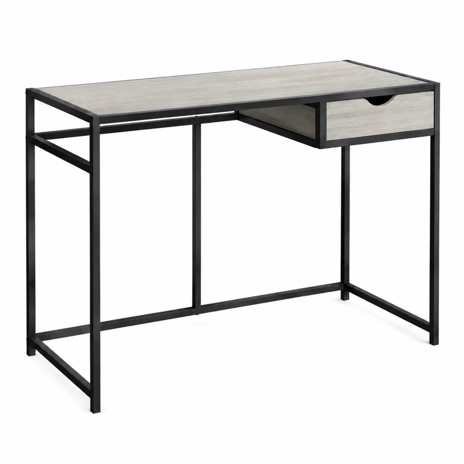 Biurko drewniane z szufladą, metalowe, 120cm, Czarne