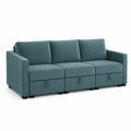 Sofa trzyosobowa welurowa turkusowa 230cm