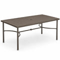 Prostokątny stół ogrodowy metalowy ciemnobrązowy 150x90x74 cm