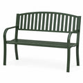 Ławka ogrodowa metalowa zielona 120cm